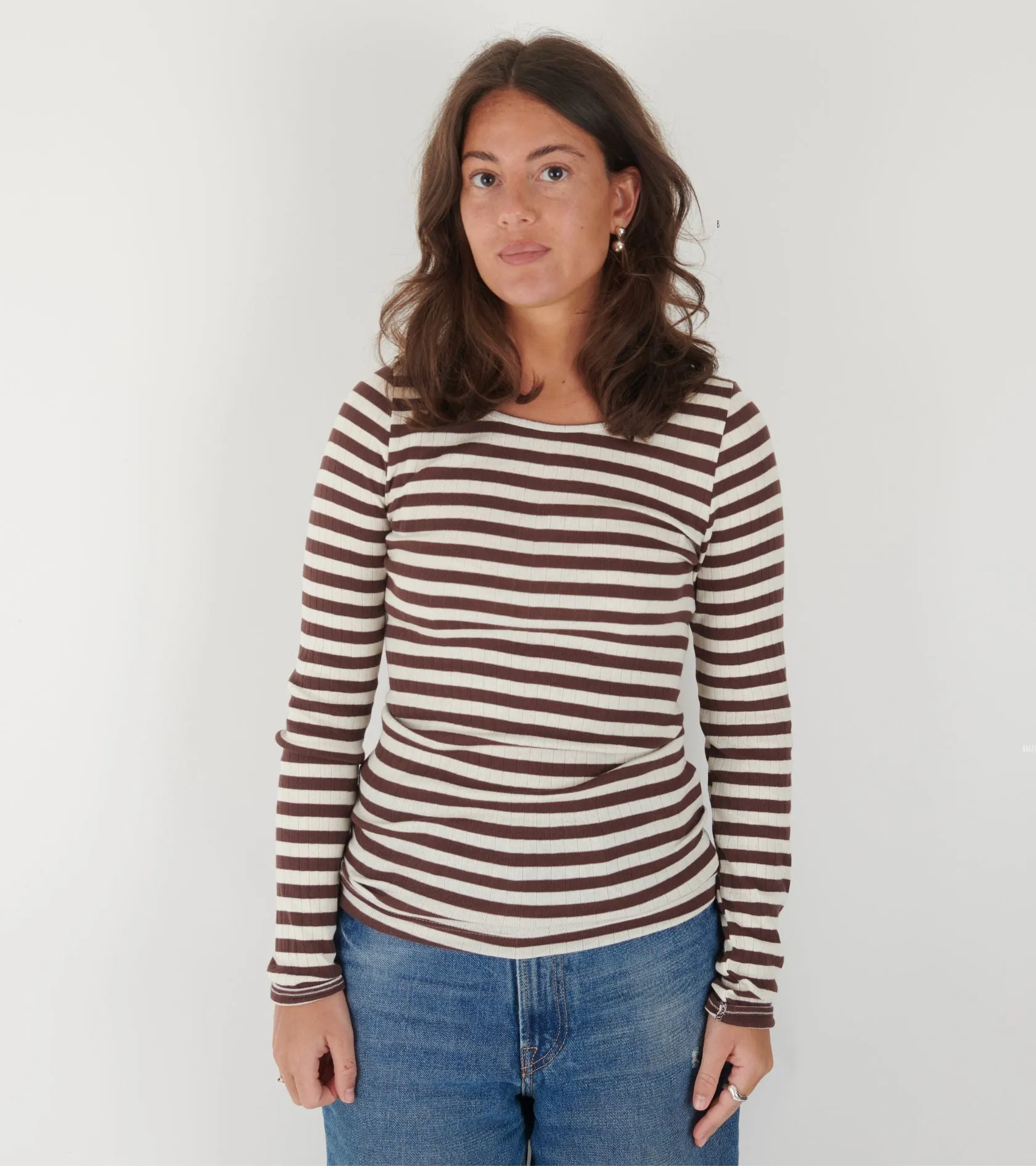 101 Rib Brown/Ecru