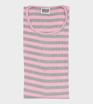 101 Rib Light Pink/Grey Melange