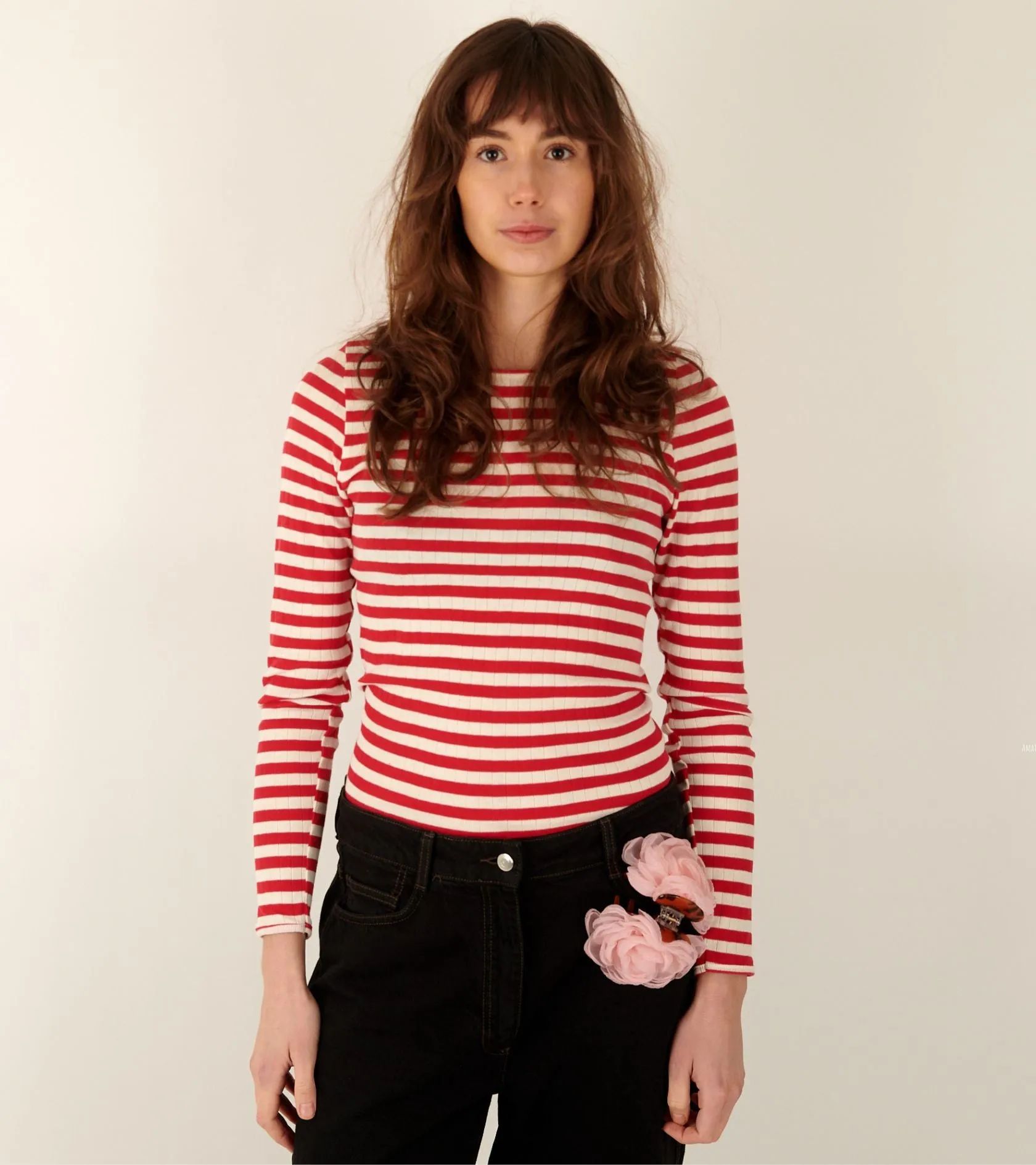 101 Rib Red/Ecru