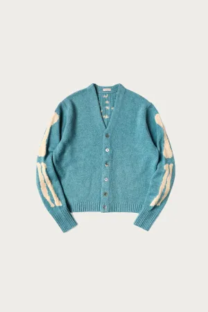 5G Wool Bone Short Cardigan - Sax