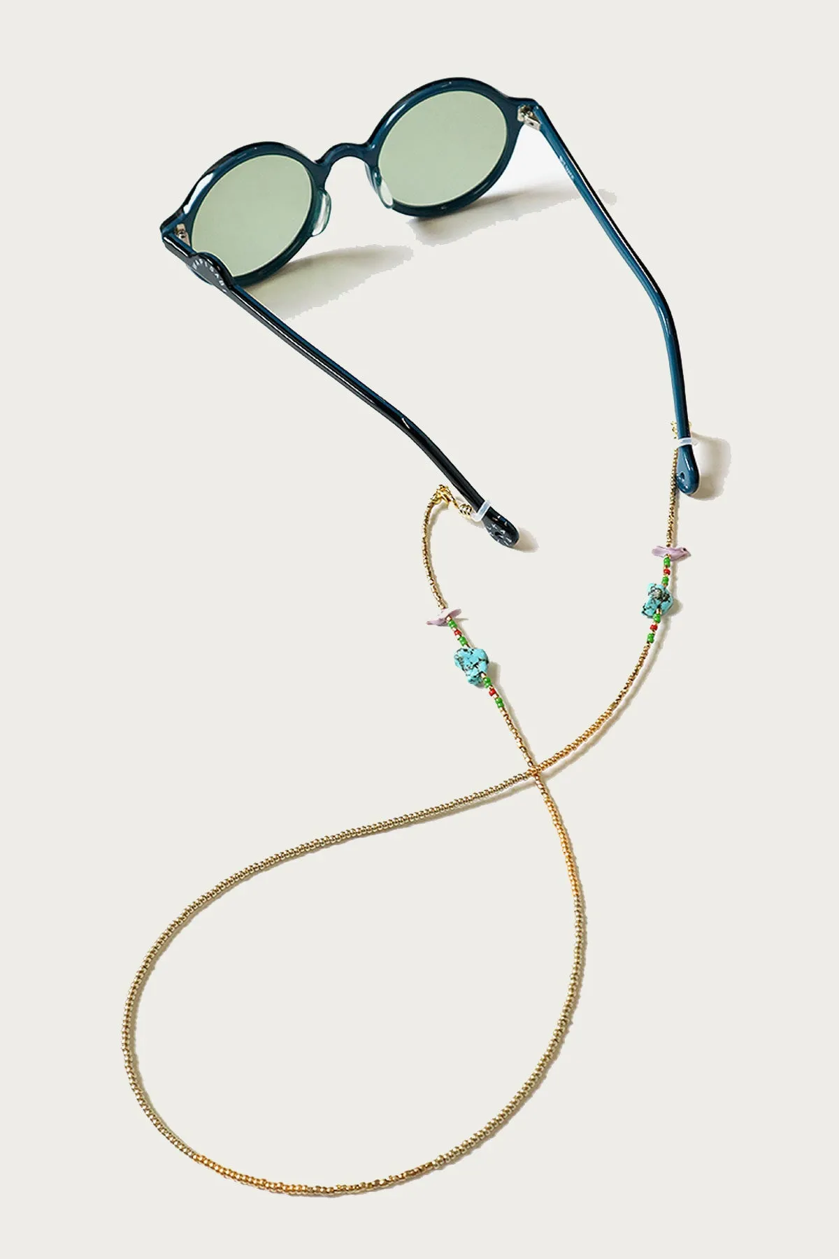 Beads Eyeglass Holder Strap - Gold