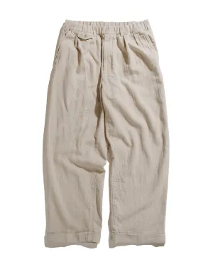 Beams Plus 2Pleats Relax Trousers Linen Cotton Natural