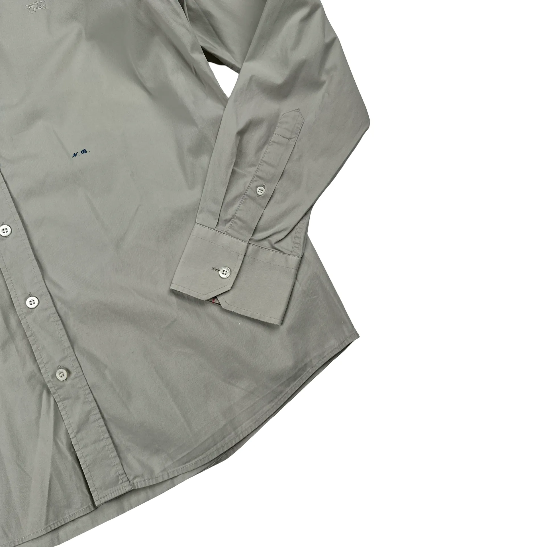 Burberry Grey Button Up Shirt - Large