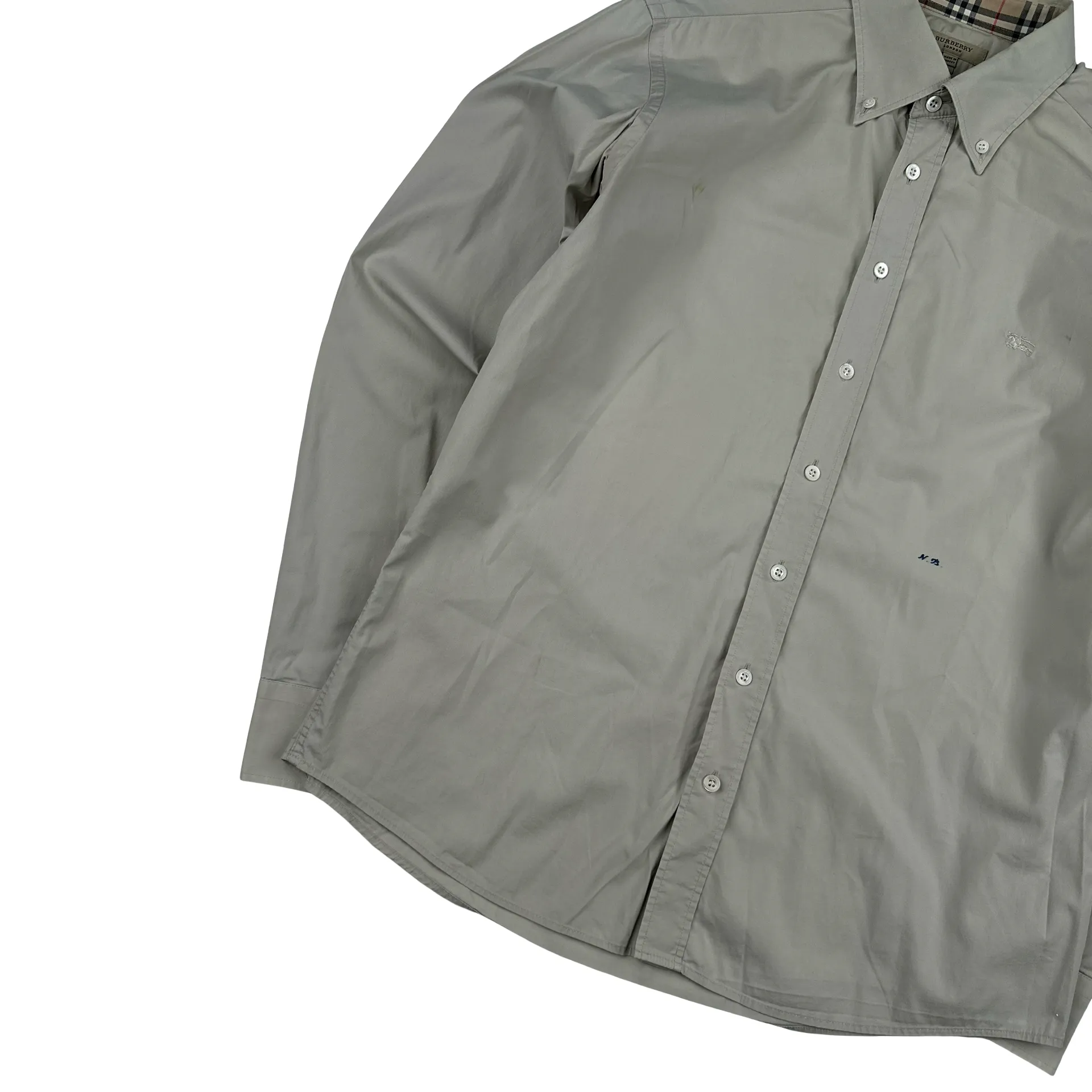 Burberry Grey Button Up Shirt - Large