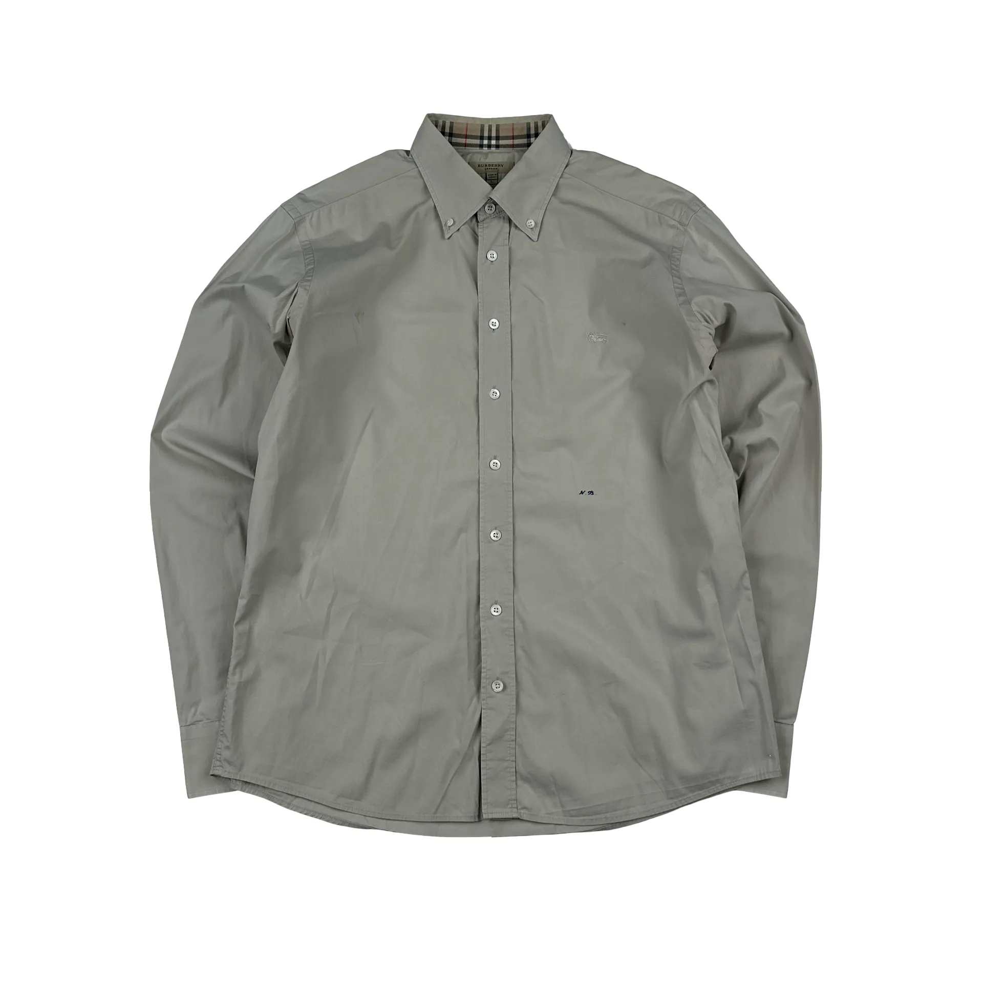Burberry Grey Button Up Shirt - Large