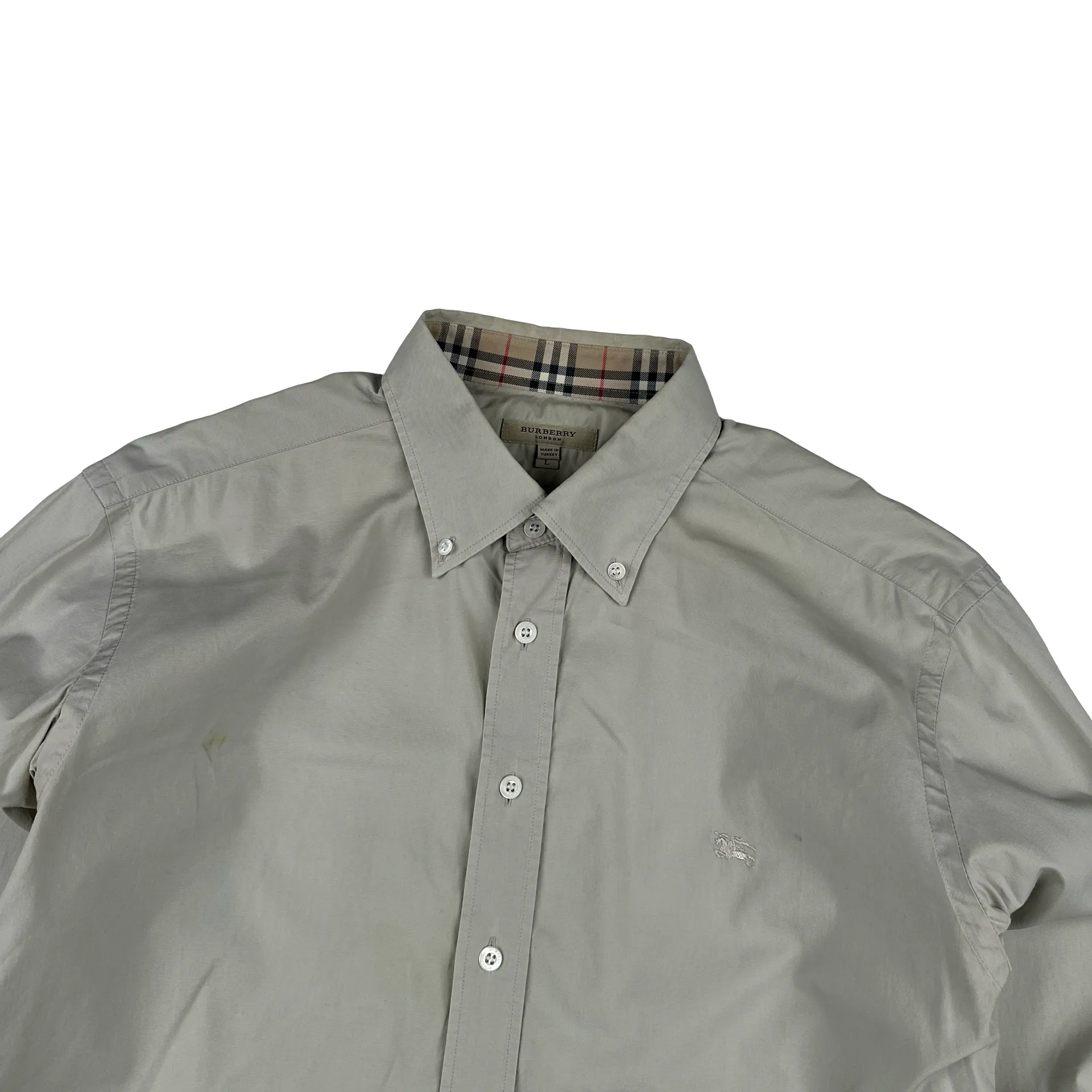 Burberry Grey Button Up Shirt - Large