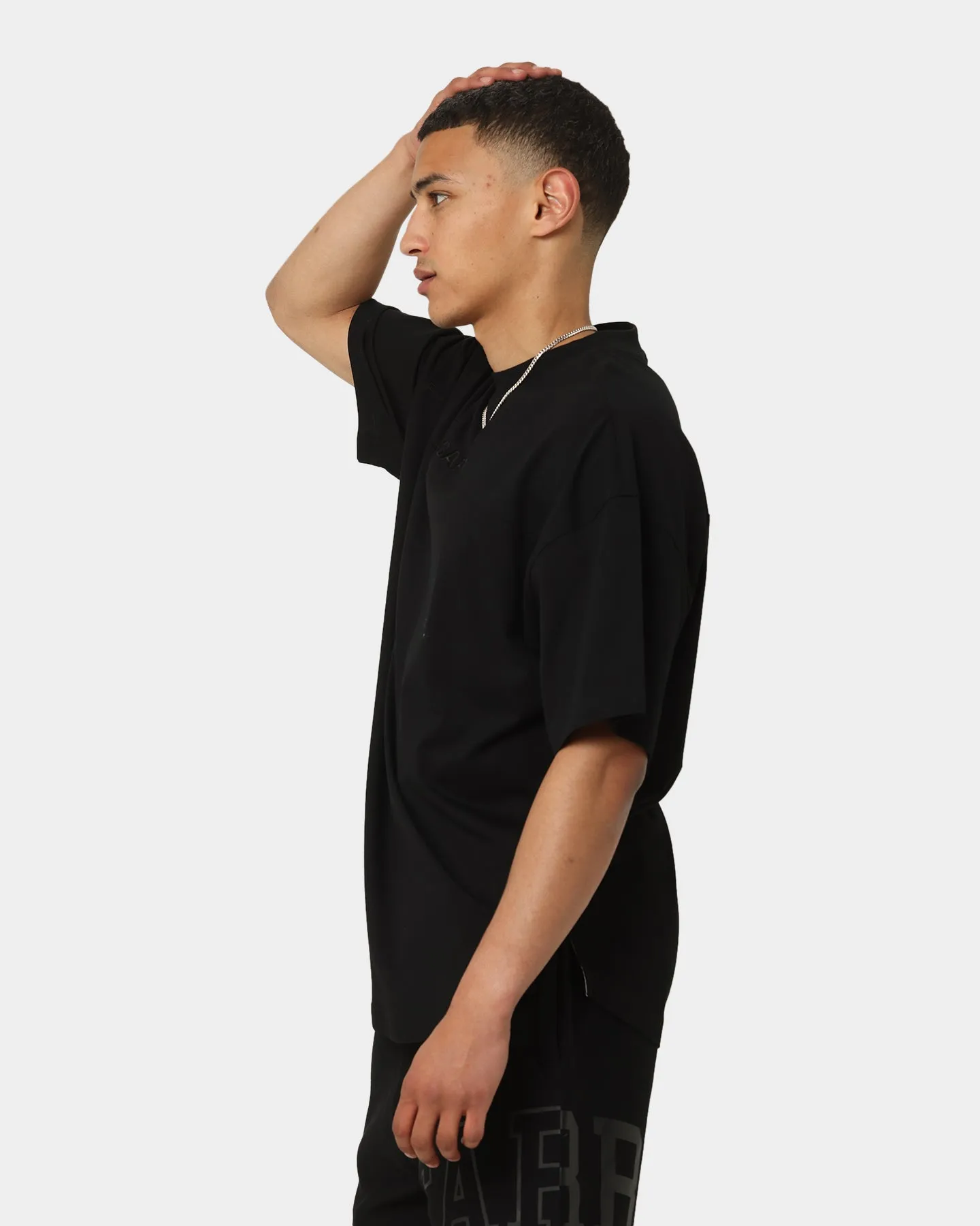 Carr Grid Iron Oversized T-Shirt Black