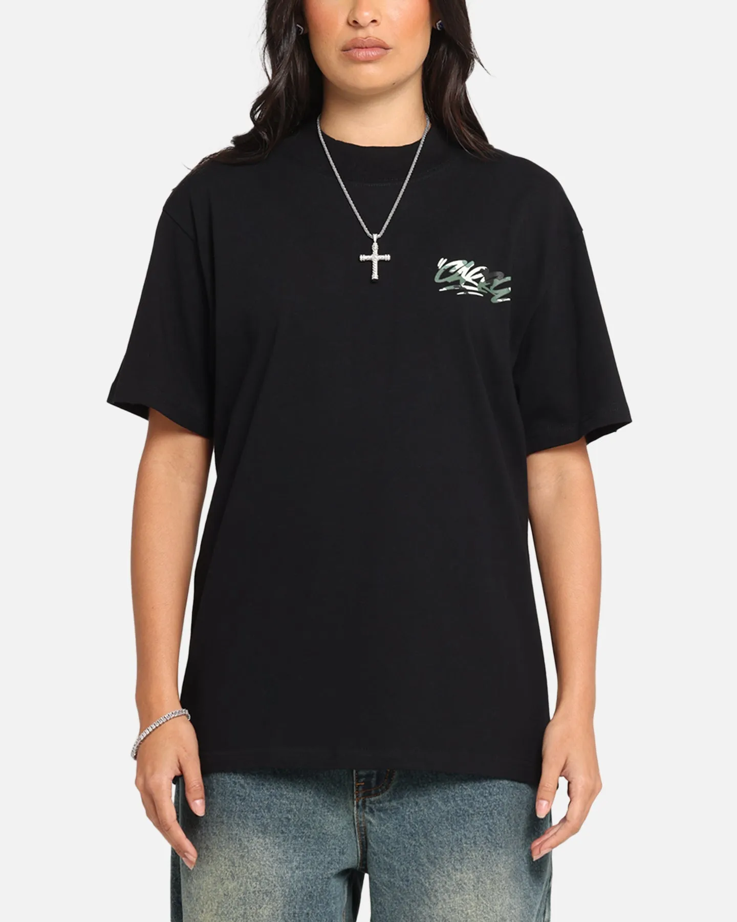 Carre Tag Mockneck T-Shirt Black