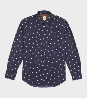 Casual Fit Big Polka Shirt Navy