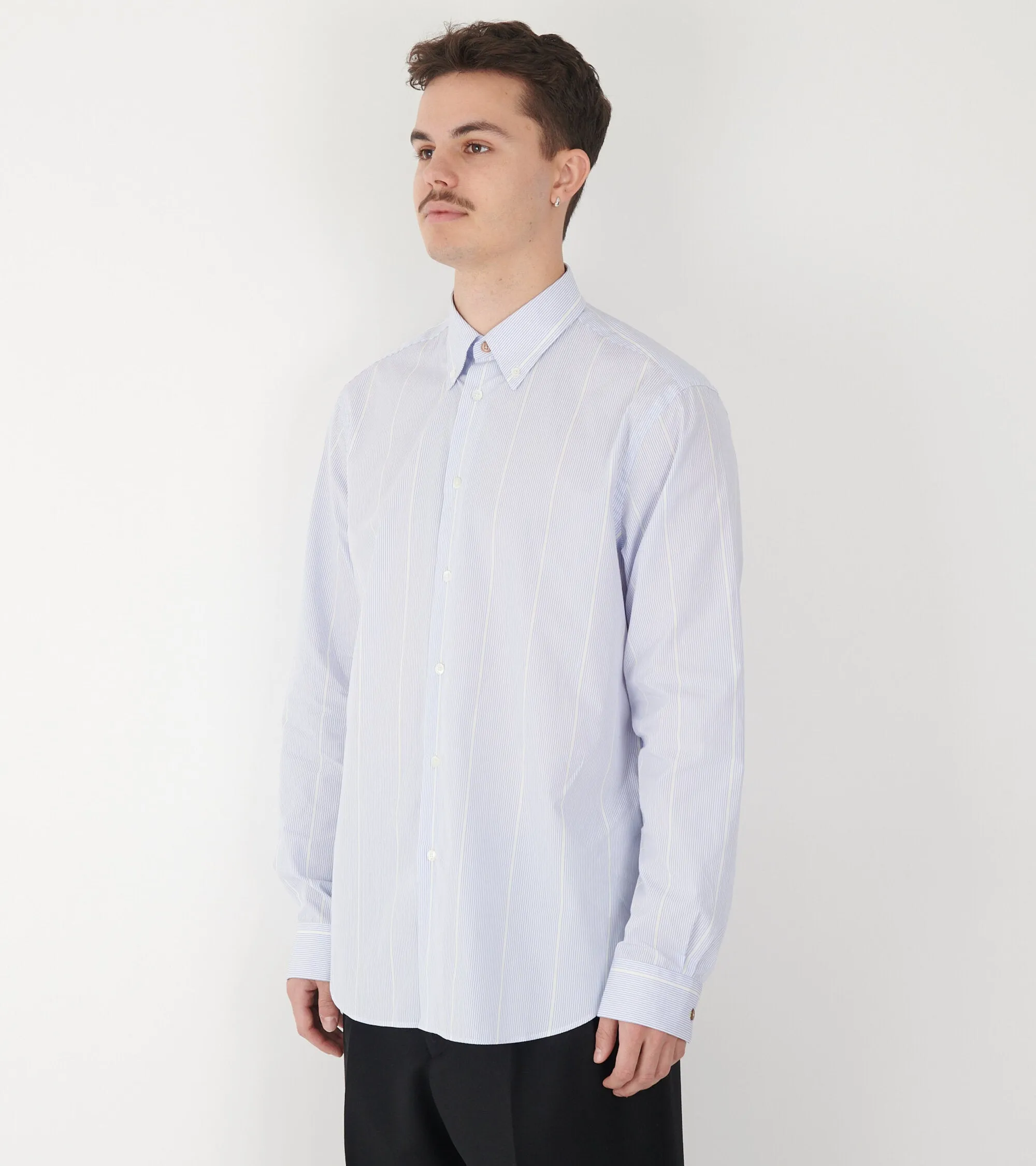 Casual Fit Striped Shirt Light Blue/White