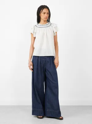 Cathy Blouse White Check