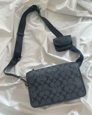 Coach Heritage Convertible Crossbody With Hybrid in Color Block Signature Canvas - Black