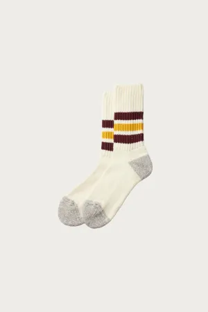 Coarse Ribbed Old School - Bordeaux/Yellow