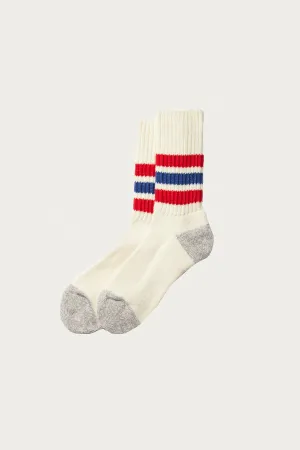 Coarse Ribbed Old School - Chili Red/Blue