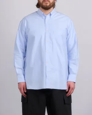COMME des GARONS HOMME Cotton Oxford Embroidered Button Shirt Sax White