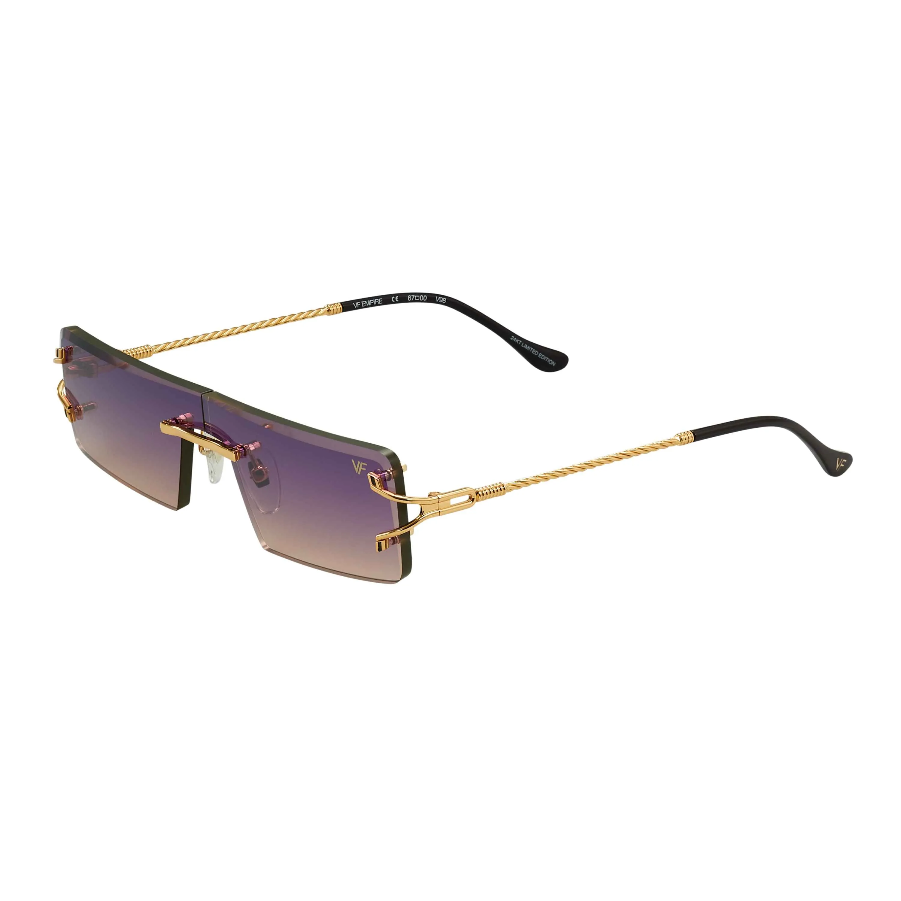Empire Rimless Drill Mount 24KT Gold
