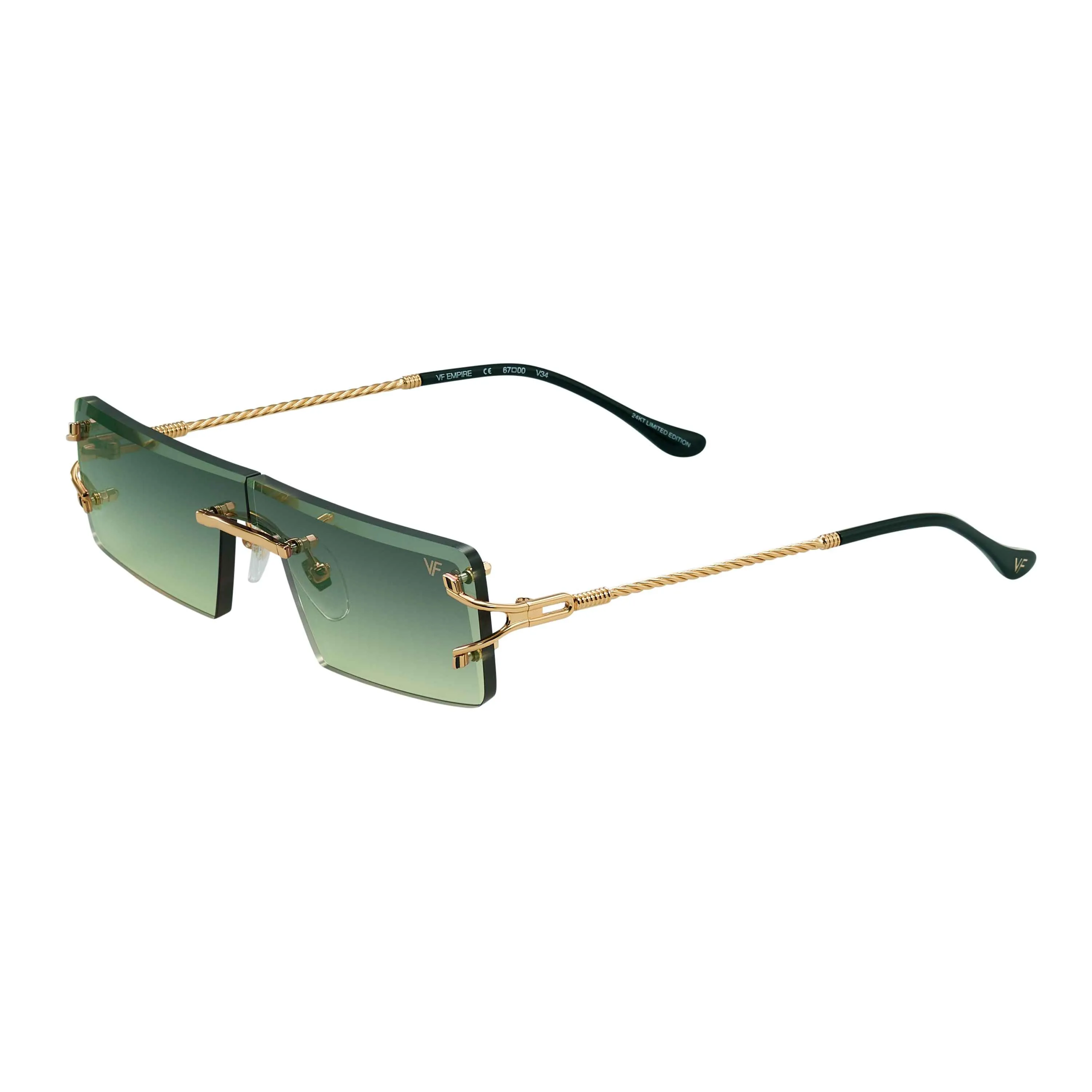 Empire Rimless Drill Mount 24KT Gold