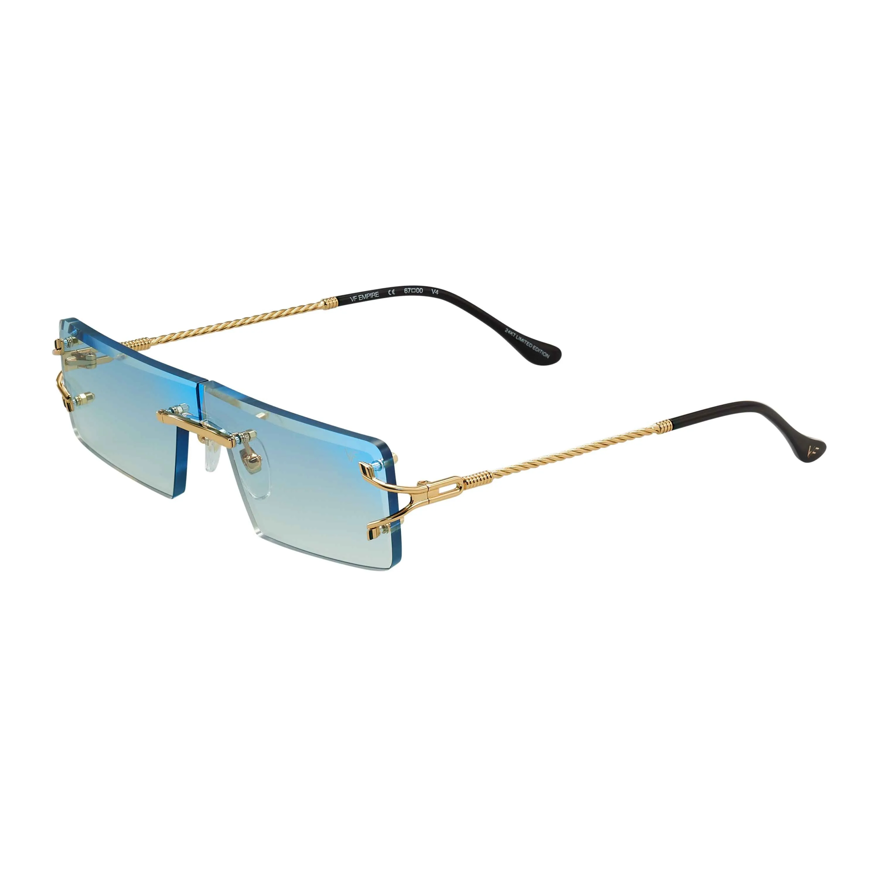 Empire Rimless Drill Mount 24KT Gold