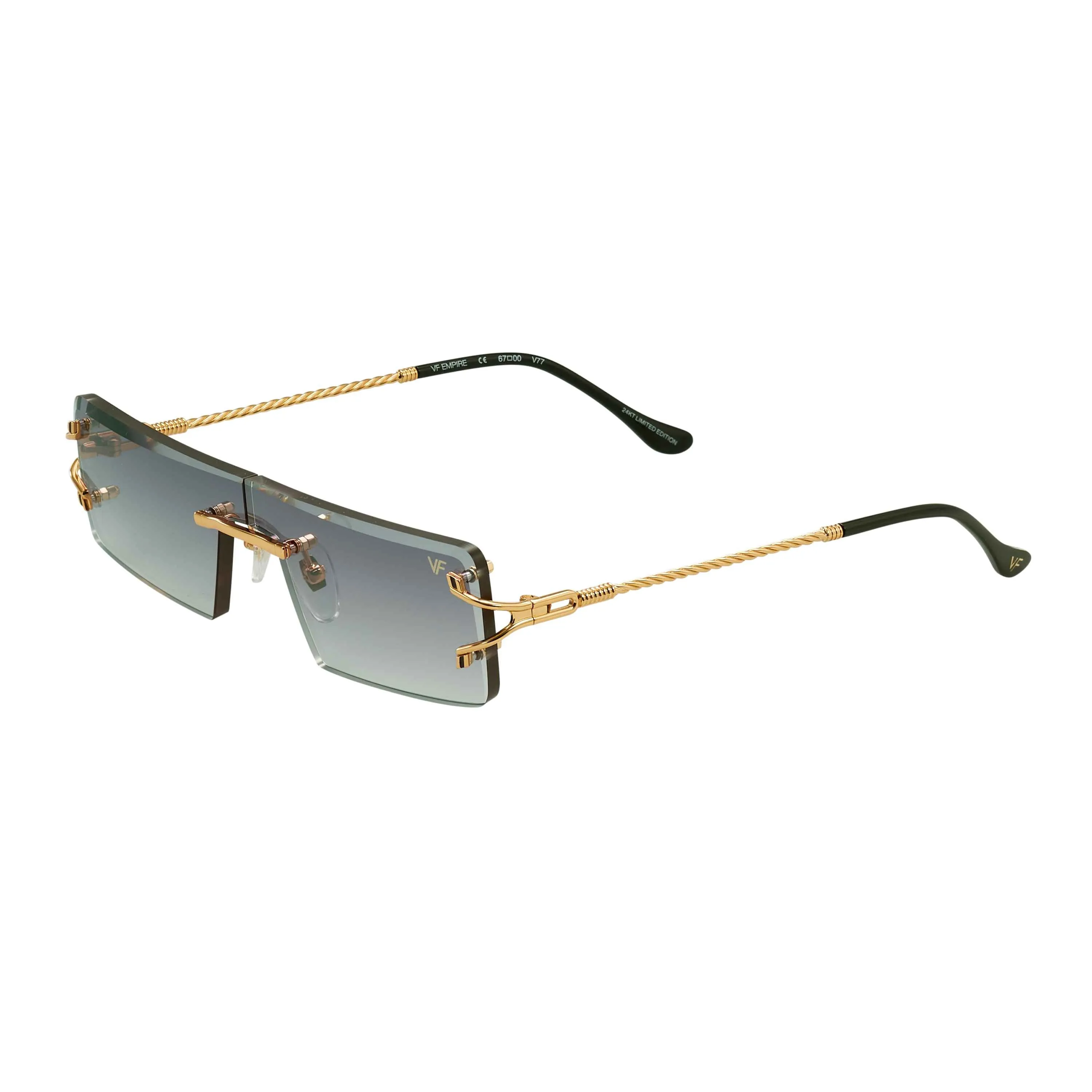 Empire Rimless Drill Mount 24KT Gold