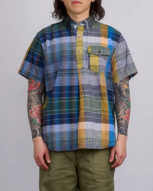 Engineered Garments Popover BD Shirt Navy Madras Jacquard