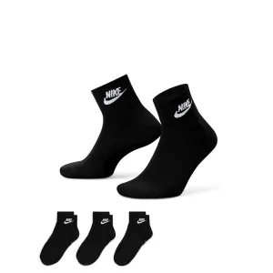 EVERYDAY ESSENTIAL ANKLE SOCKS BLACK (3 PAIRS)