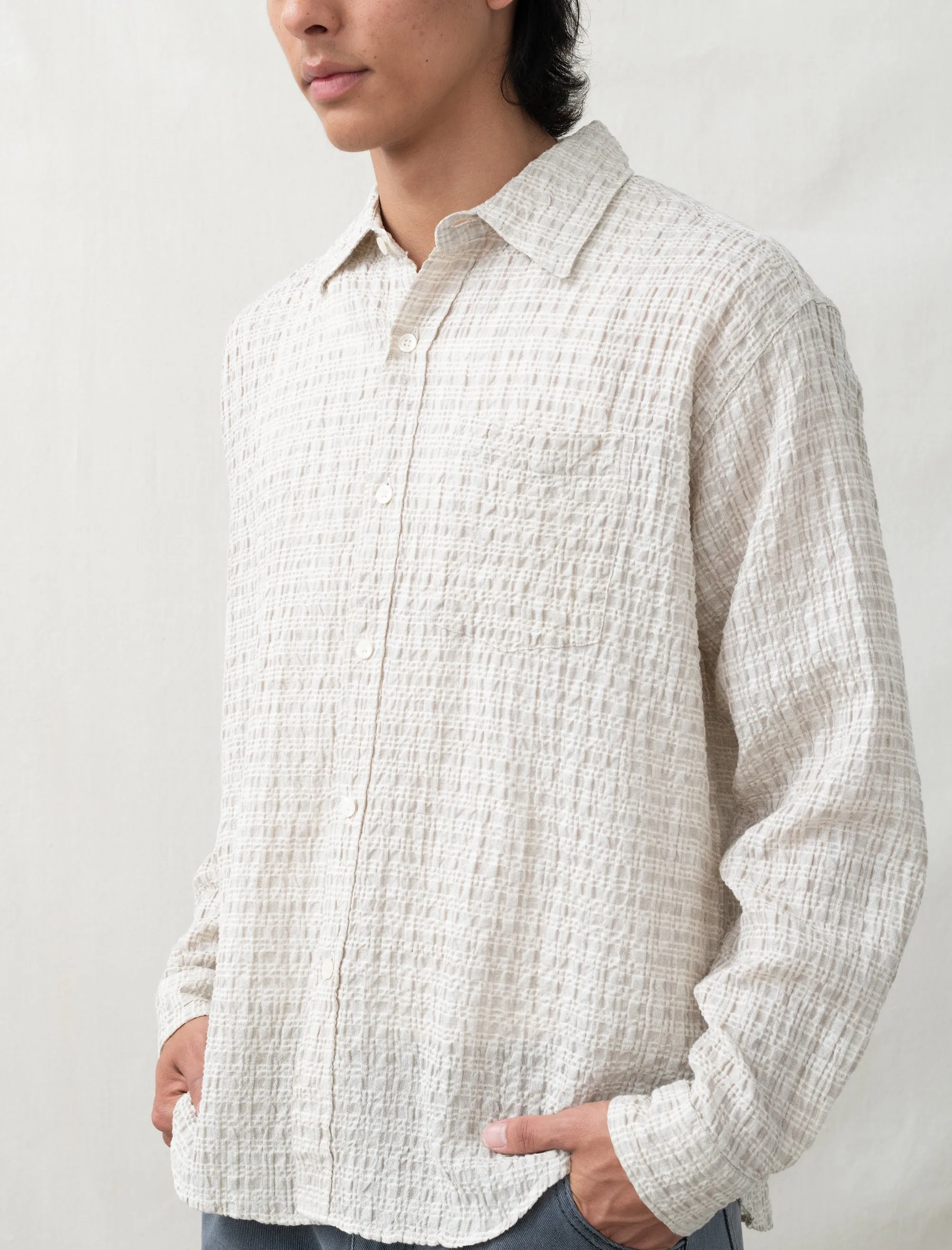Executive Shirt (Beige Structure Check)