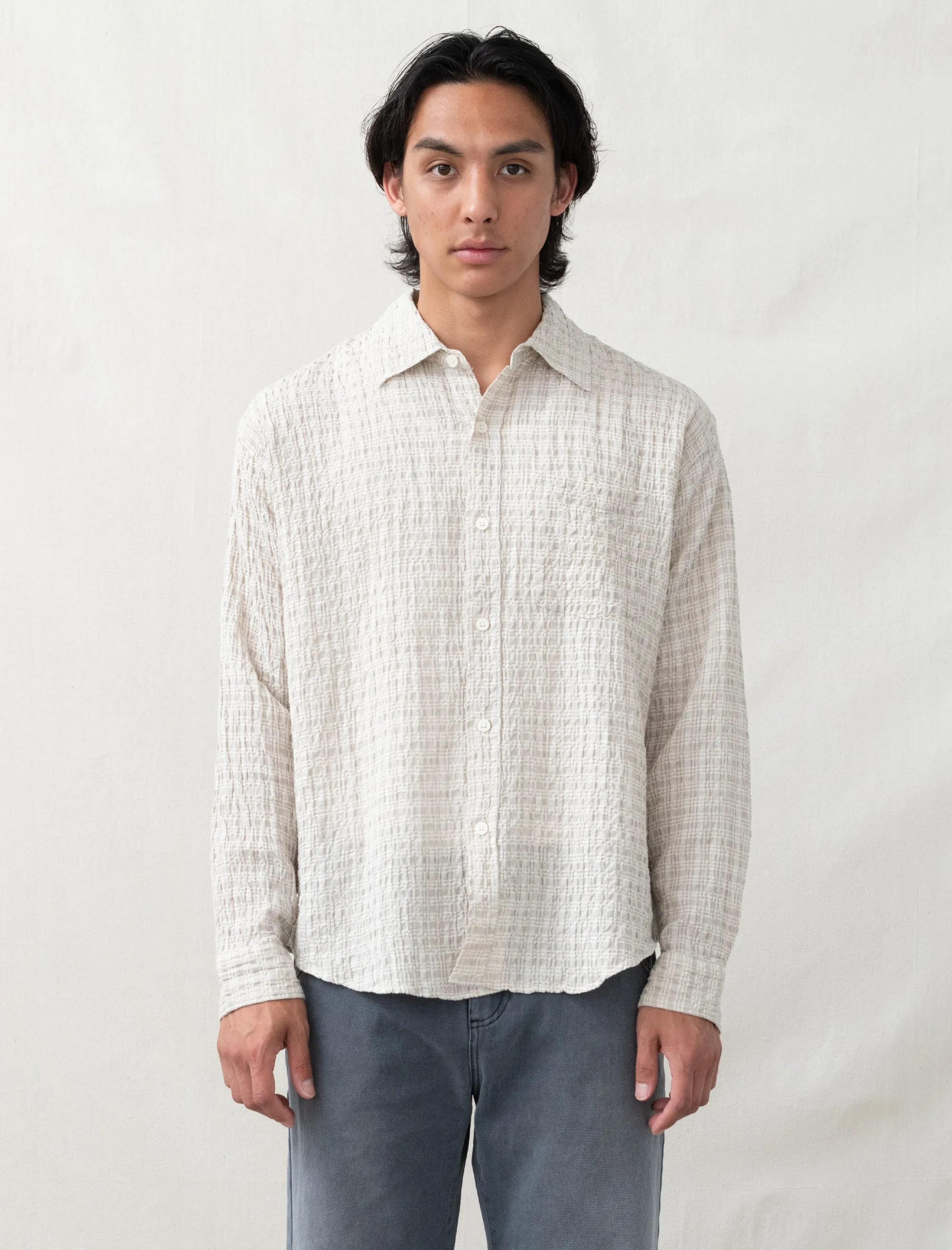 Executive Shirt (Beige Structure Check)
