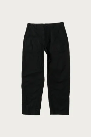 Fatigue Pant - Black Cotton Brushed Herringbone