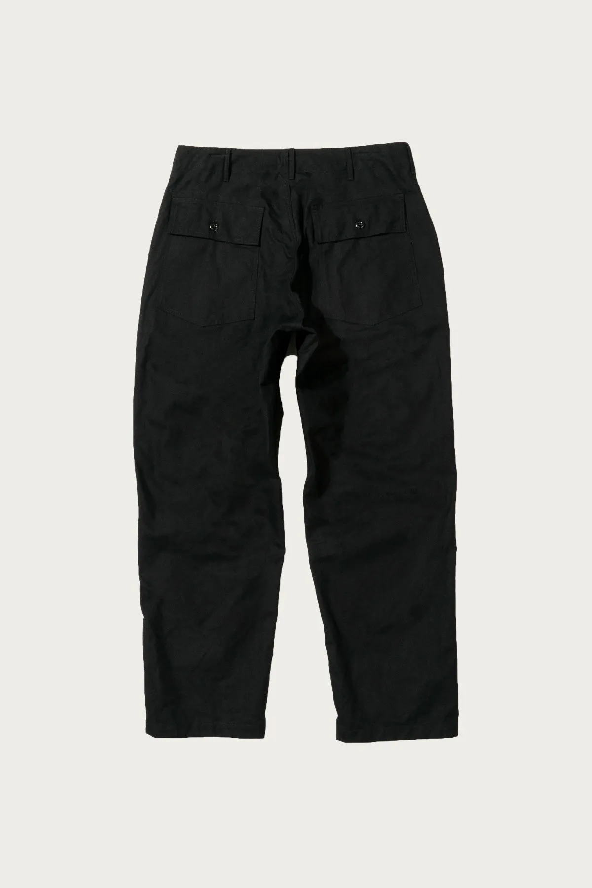 Fatigue Pant - Black Cotton Brushed Herringbone