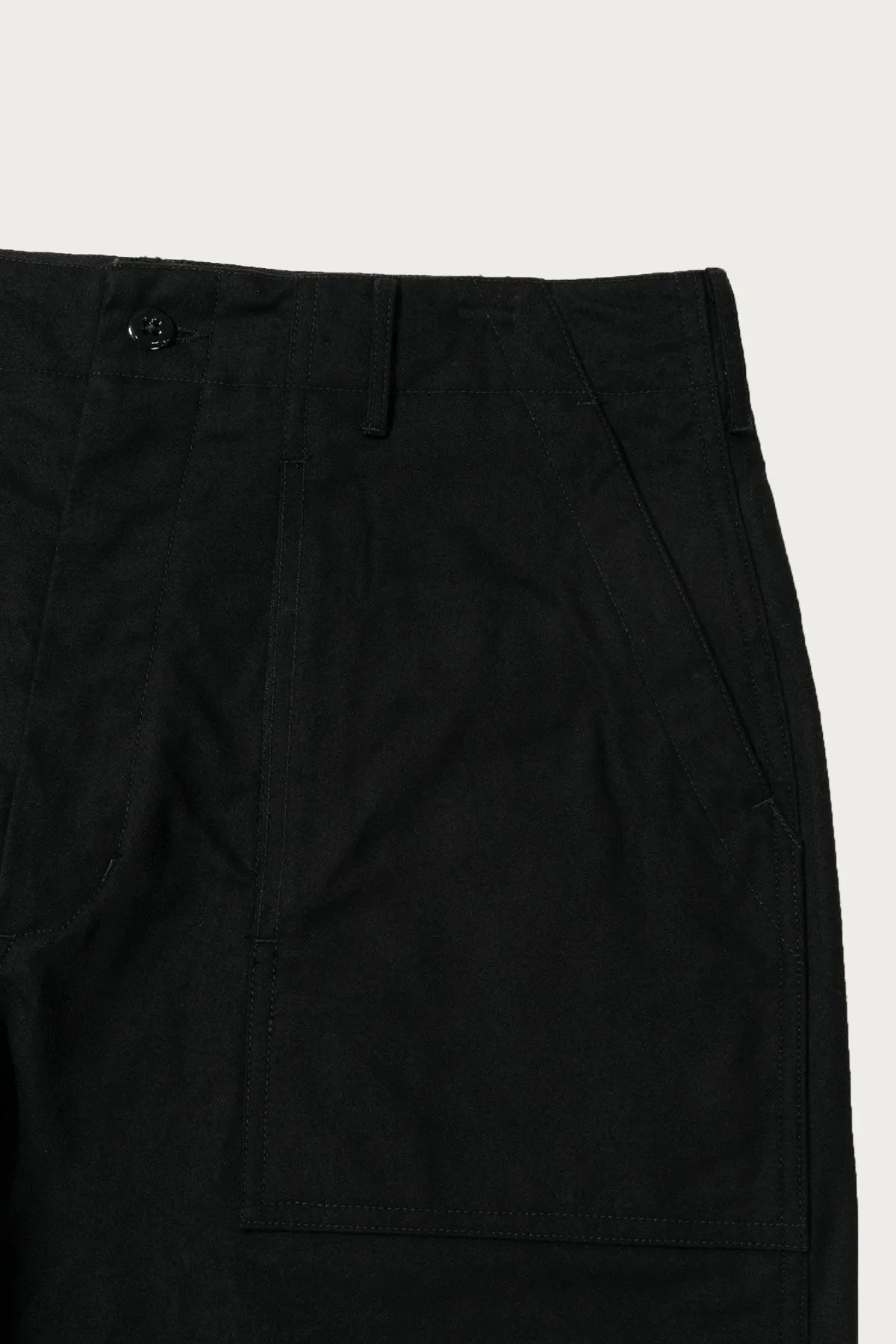 Fatigue Pant - Black Cotton Brushed Herringbone