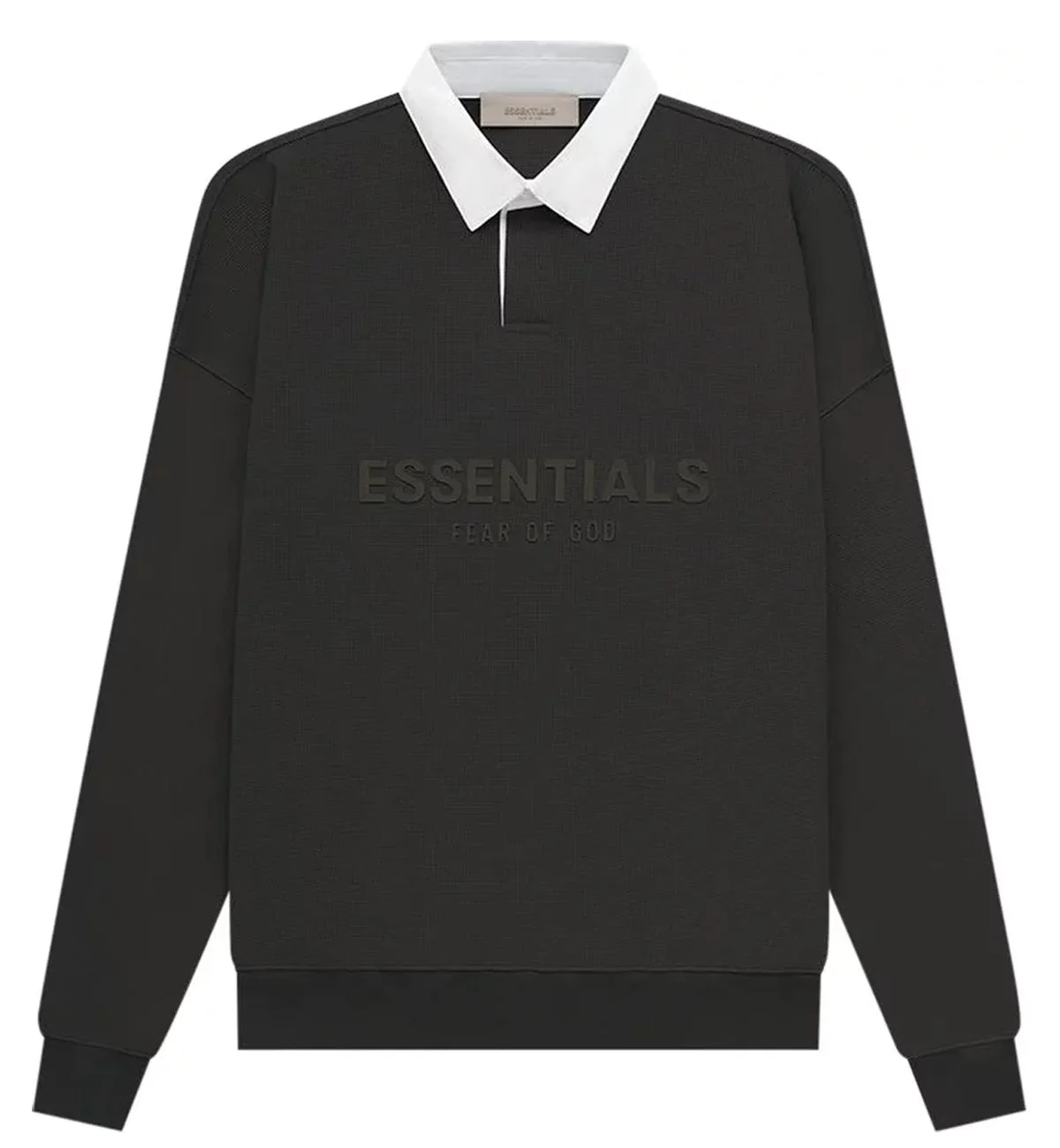 Fear of God Essential SS23 Long Sleeve Polo Shirt (Off Black)
