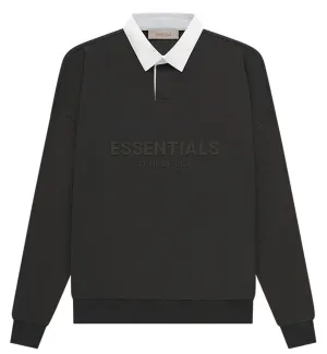 Fear of God Essential SS23 Long Sleeve Polo Shirt (Off Black)