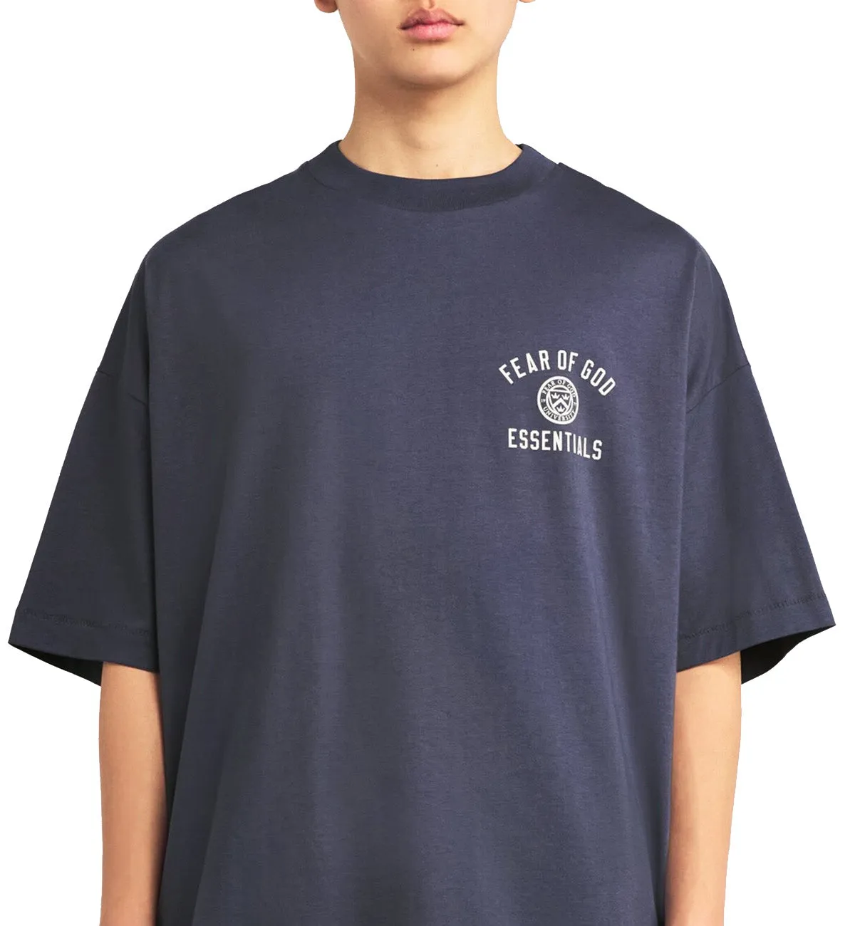 Fear of God Essentials University Crest Logo T-Shirt (Marine)