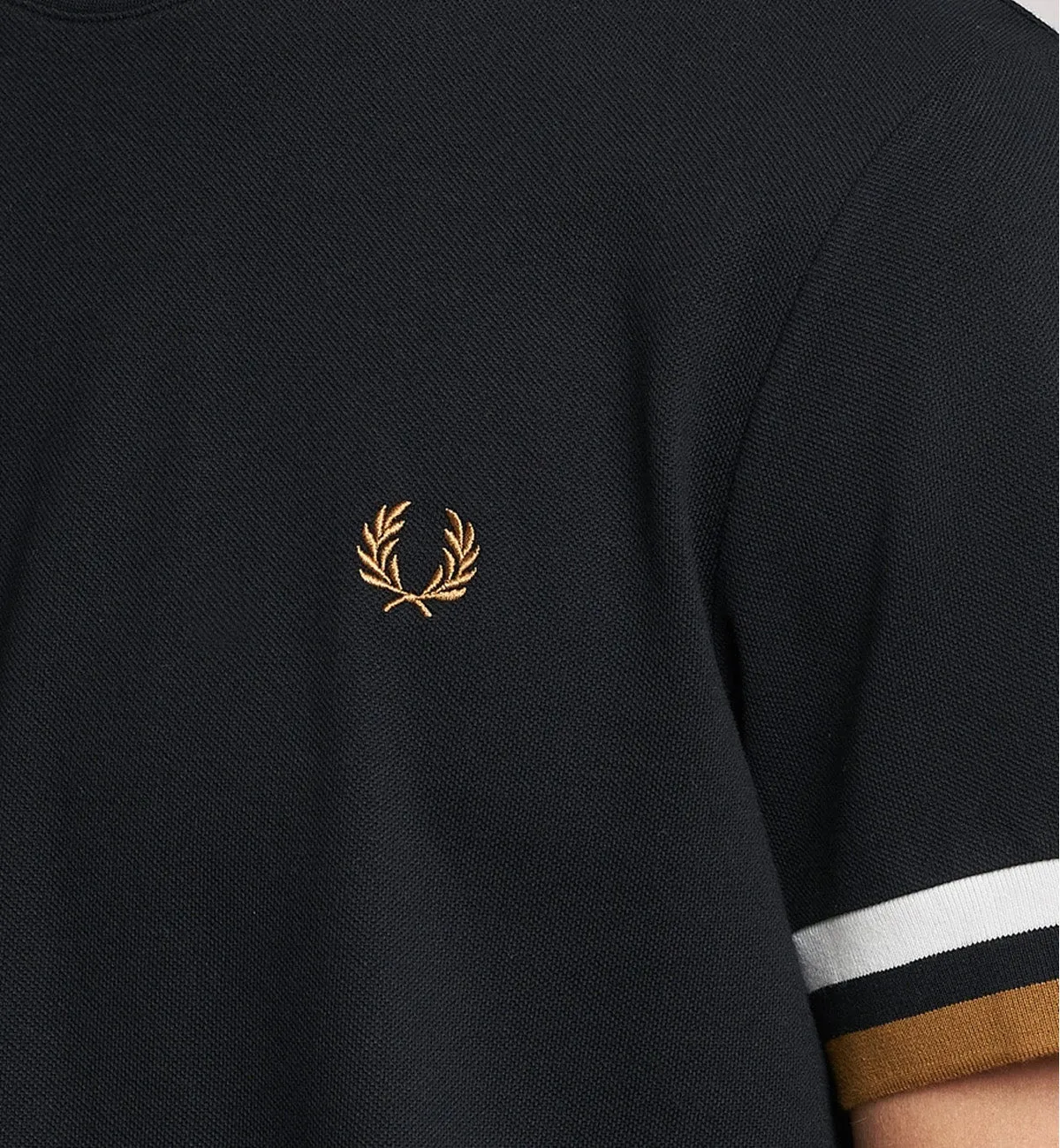 Fred Perry Bold Tipped Pique Black T-Shirt (Black)