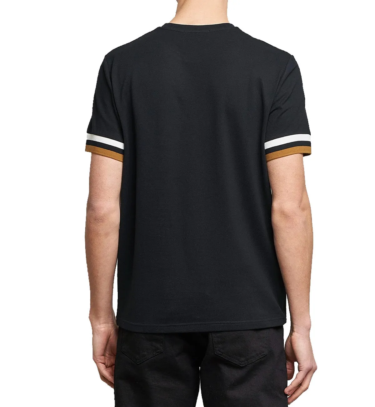 Fred Perry Bold Tipped Pique Black T-Shirt (Black)