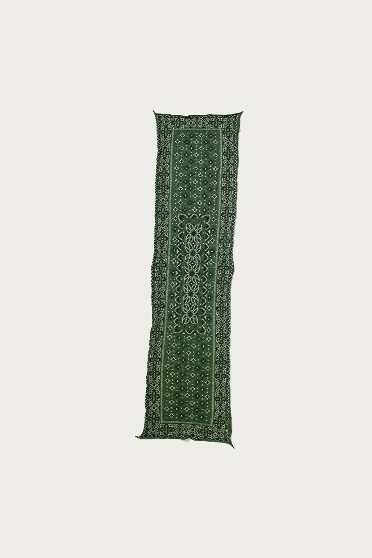 Fulling Wool Scarf Colorful BIG-MAMA BANDANA - Green