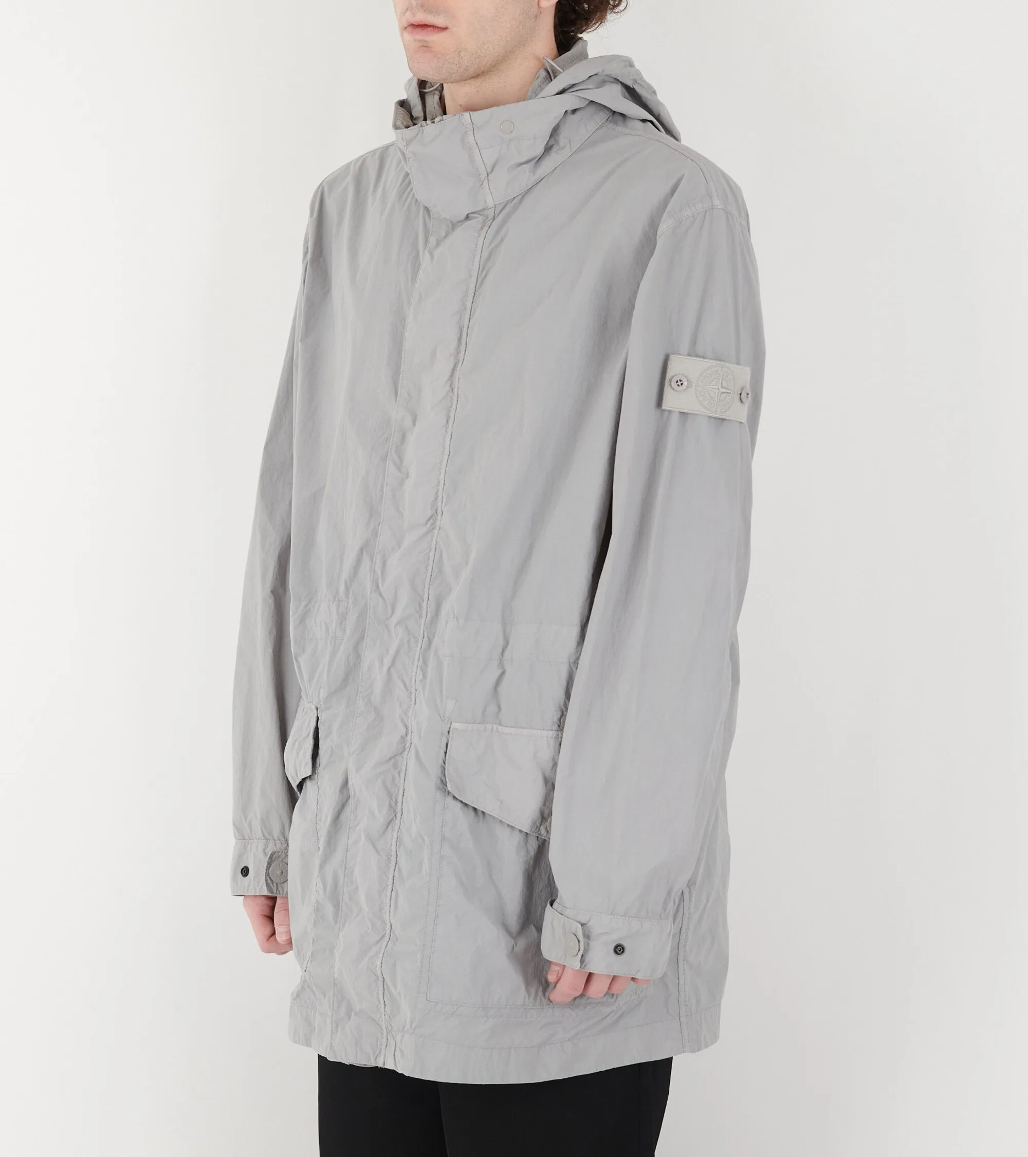 Ghost Nylon Smerigliato Coat Grey