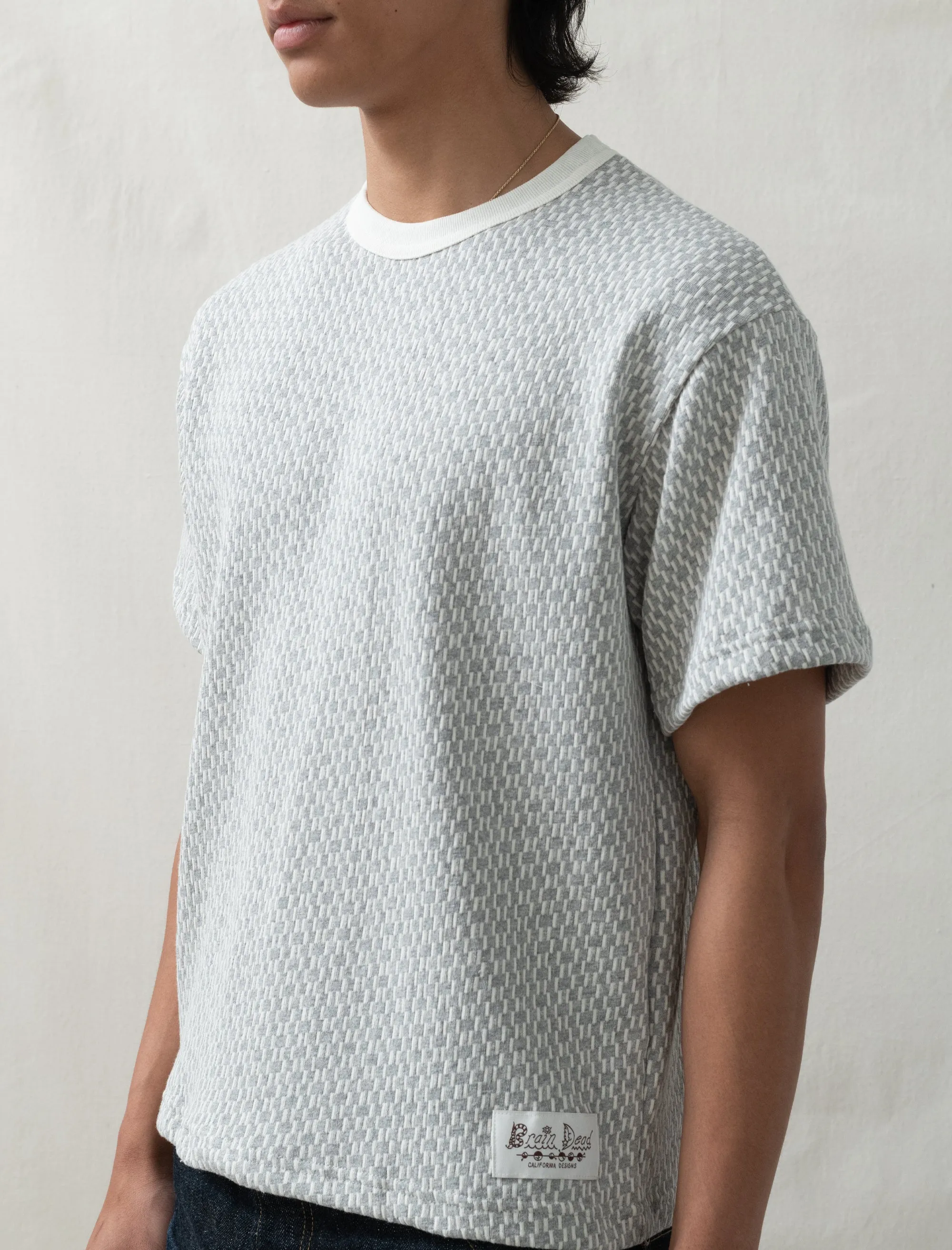 Jacquard Broken Stripe T-Shirt (Grey)