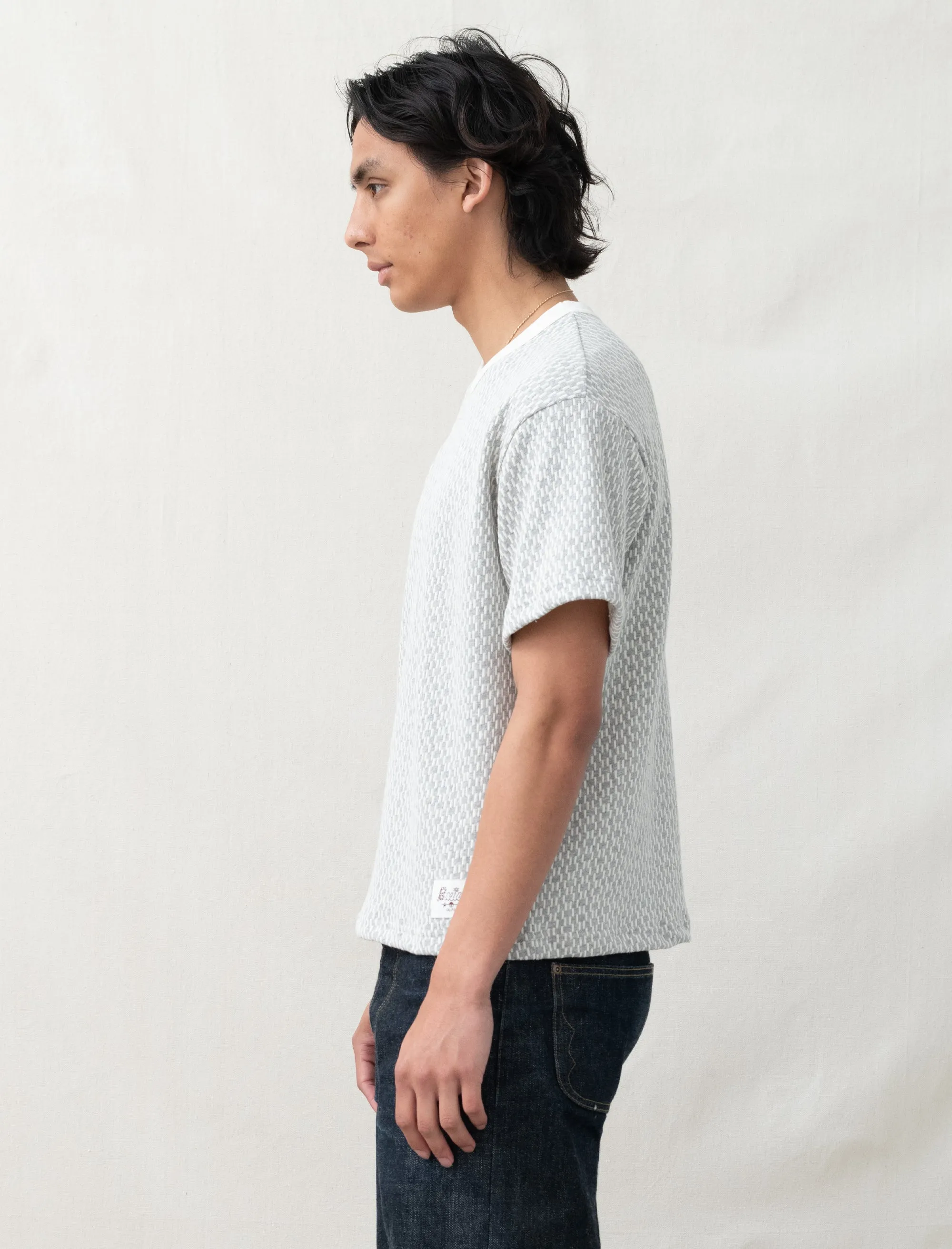 Jacquard Broken Stripe T-Shirt (Grey)