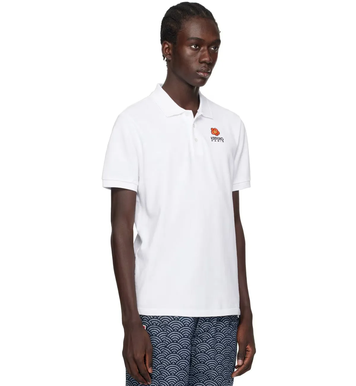 Kenzo Boke Flower Chest Polo T-Shirt (White)
