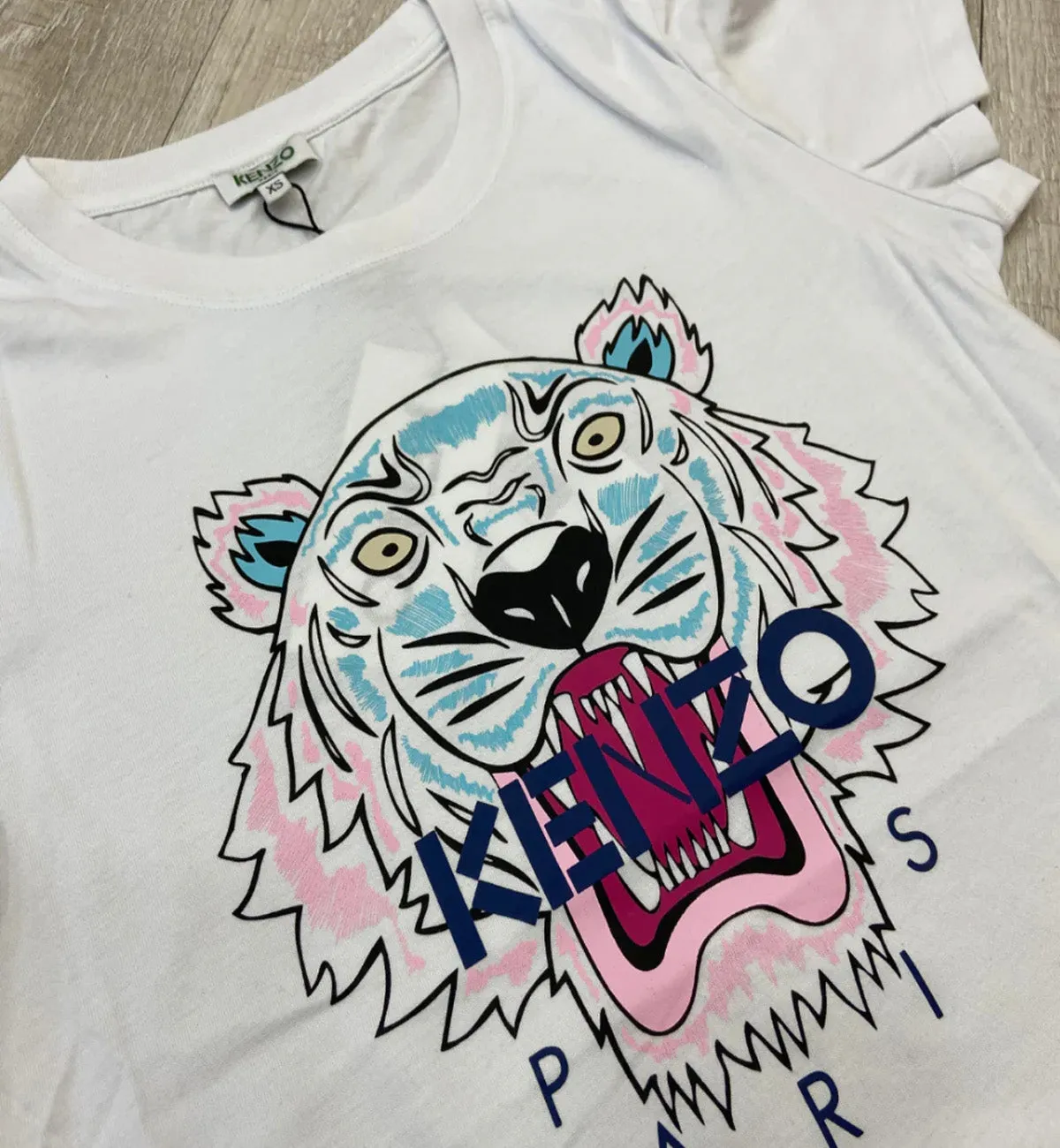 Kenzo Female Pink Blue Tiger T-Shirt