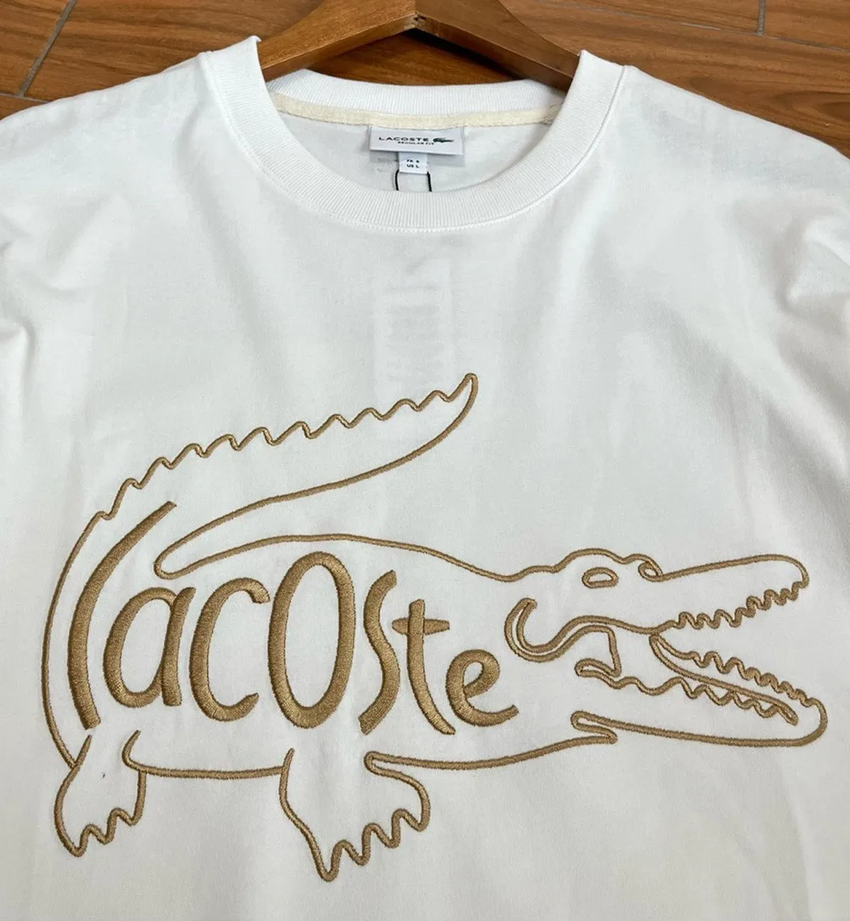 Lacoste Crocodile Embroidery T-Shirt (White)