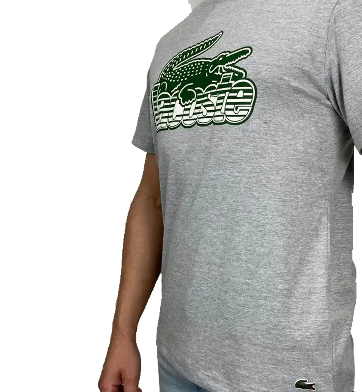 Lacoste Crocodile Printed Logo T-Shirt (Grey)