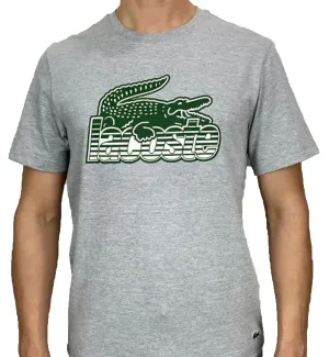 Lacoste Crocodile Printed Logo T-Shirt (Grey)