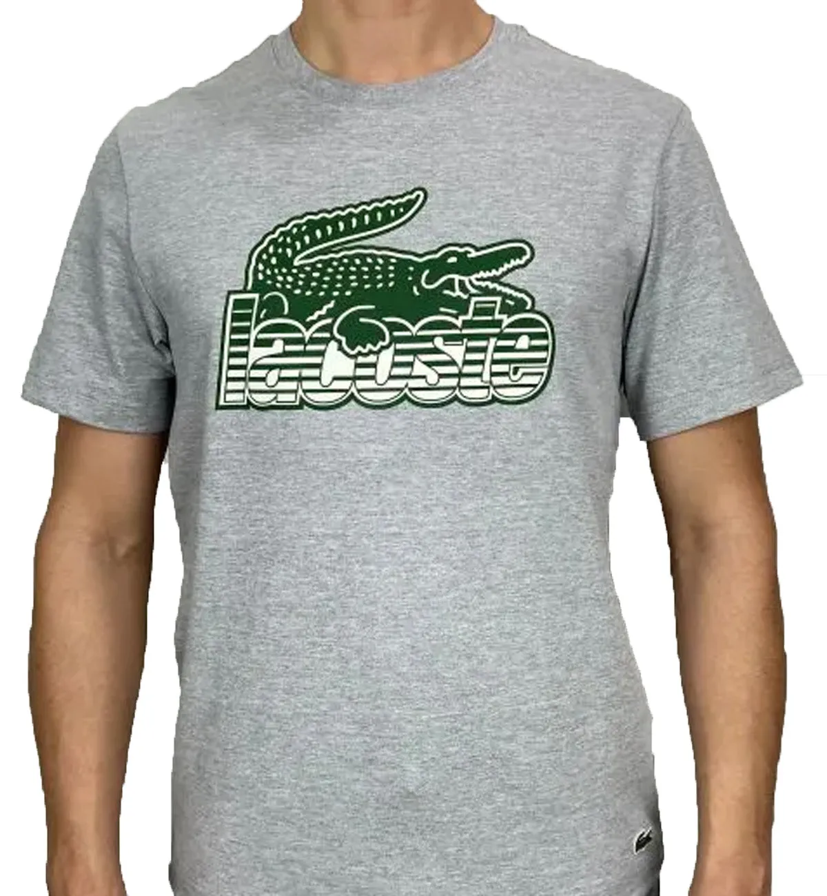Lacoste Crocodile Printed Logo T-Shirt (Grey)