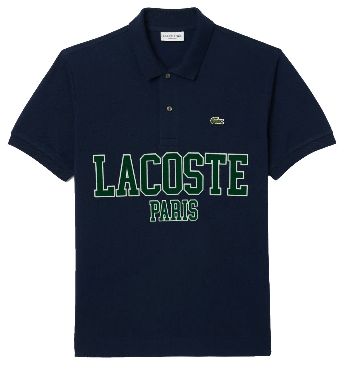 Lacoste Flocked Piqu Polo Shirt (Navy)