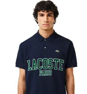 Lacoste Flocked Piqu Polo Shirt (Navy)