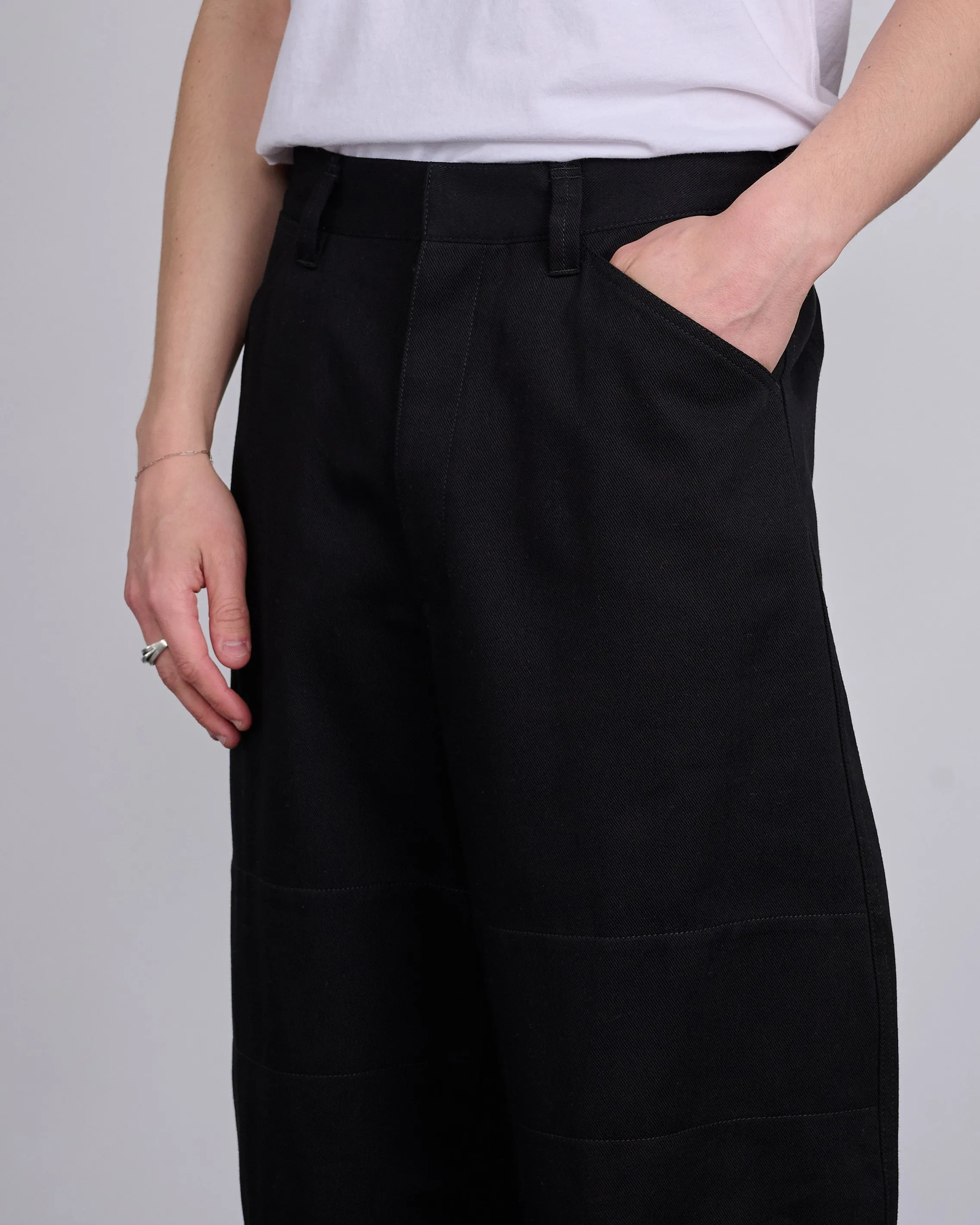 LEMAIRE Big Work Cotton Pant Black
