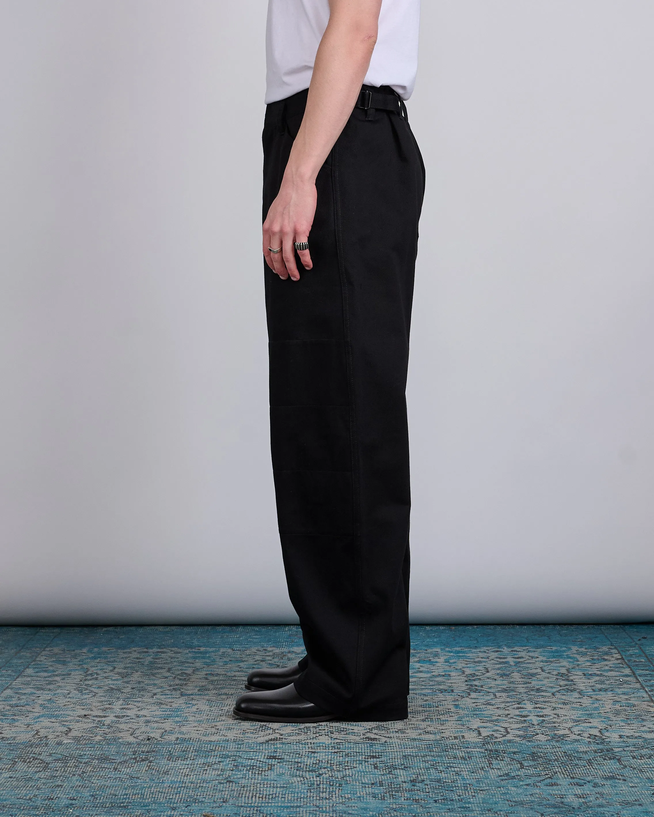 LEMAIRE Big Work Cotton Pant Black