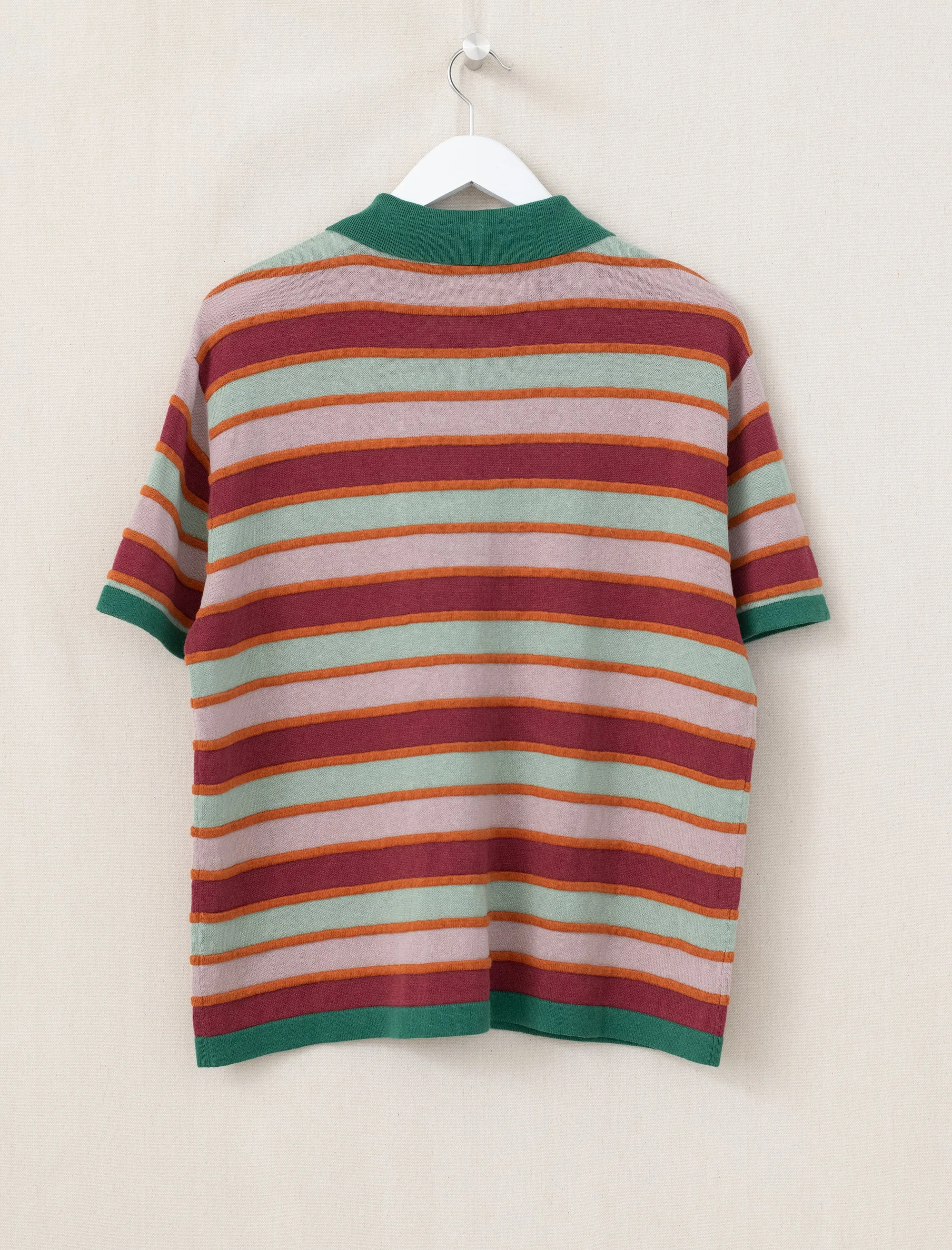 Lifted Stripe Half Zip Shirt (Red Multi)